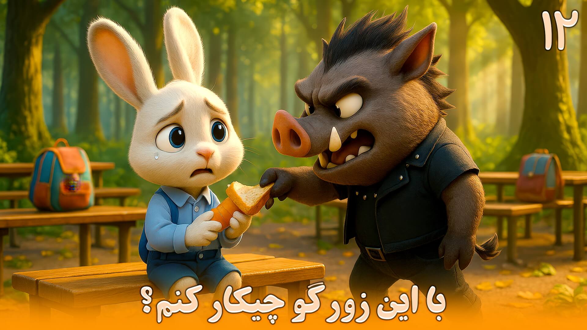 قصه صوتی خرگوش و گراز - قصه صوتی کودکانه - طوطی نارگیلی - 12 با این زورگو چیکار کنم؟
